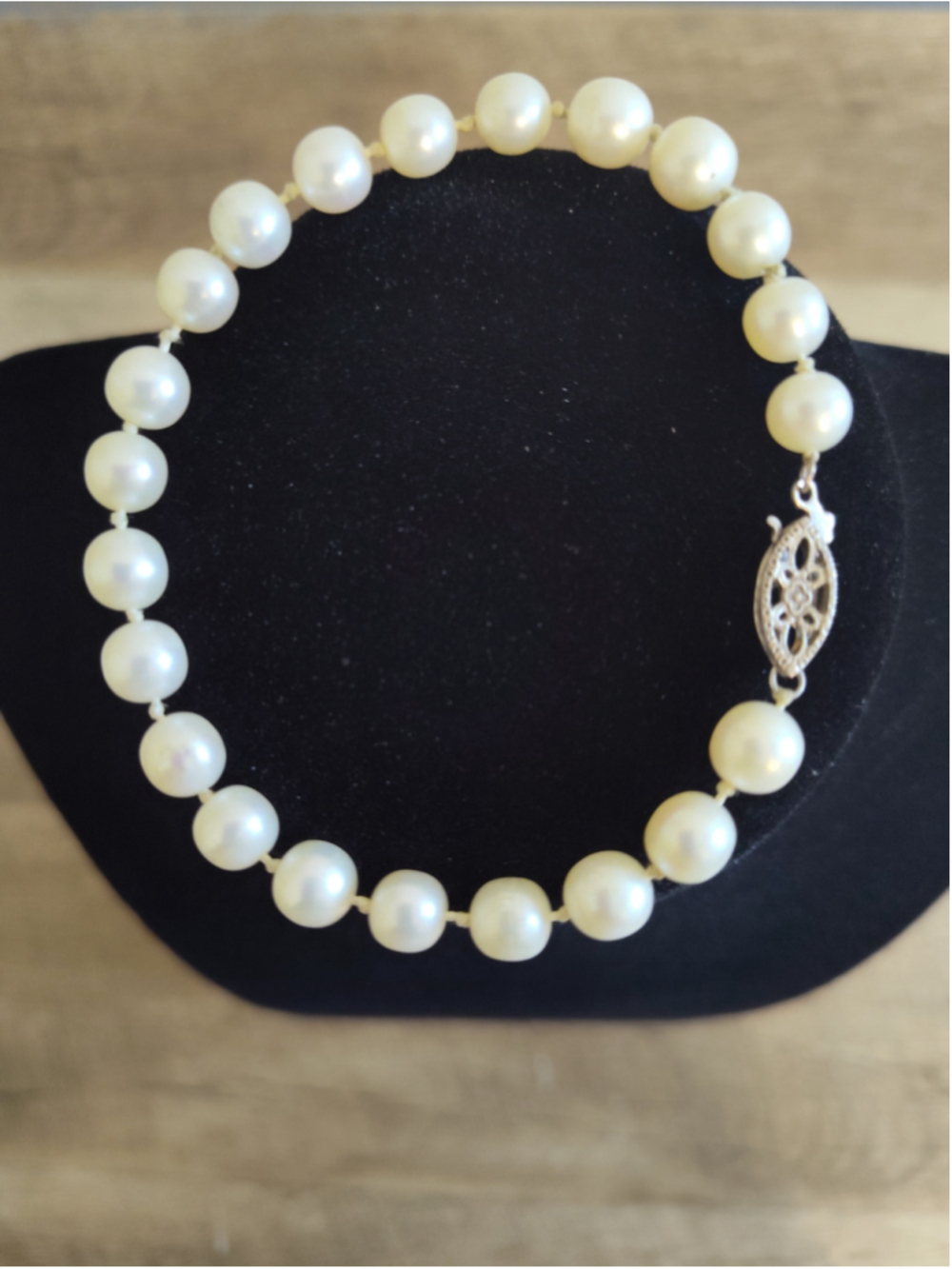 Women's Vintage Pearl and Sterling Silver Bracelet